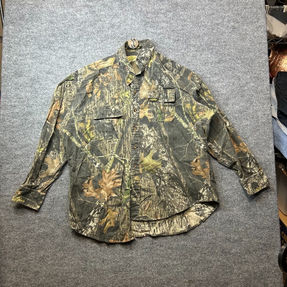 VTG No Trace by Dan River Camouflage Shirt Men's Button Hunting Fishing - XL